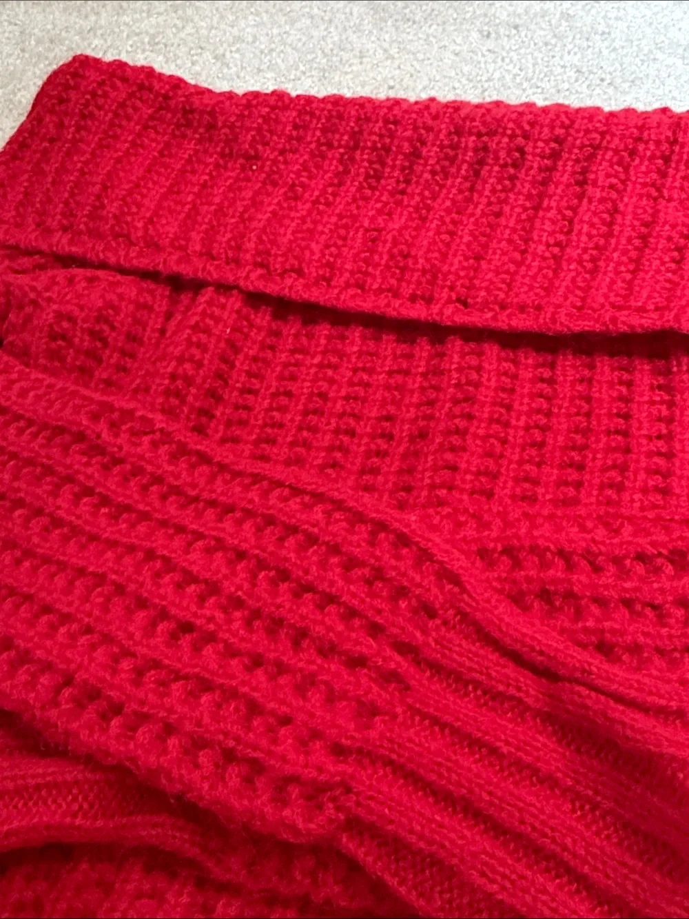 INC International Concepts Vibrant Red Off-Shoulder Knit Sweater